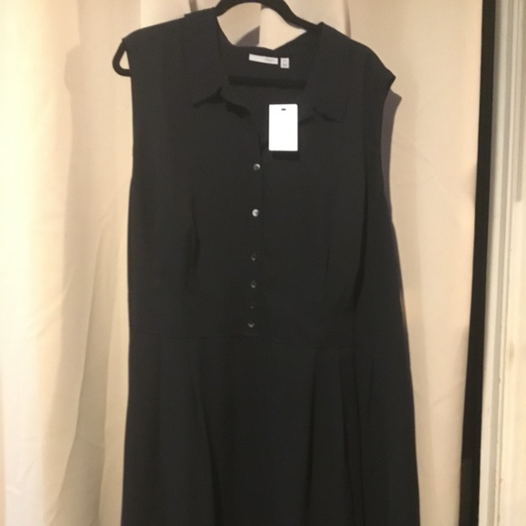 Halogen Dress, collar and buttons on top front, lined. - Picture 1 of 5